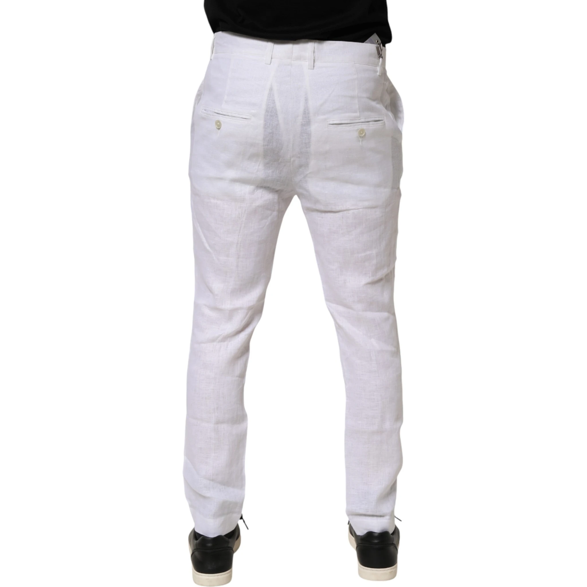 White Linen Formal Dress Trouser Pants