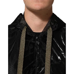 Black Camouflage Hooded Men Full Zip Sweater