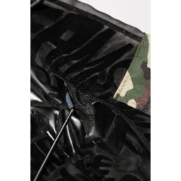 Black Camouflage Hooded Men Full Zip Sweater