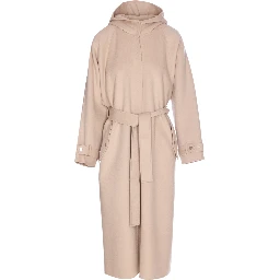 Hooded belted coat