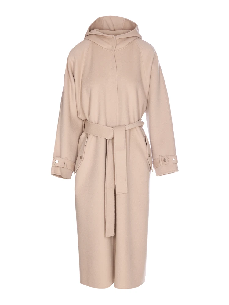 Hooded belted coat