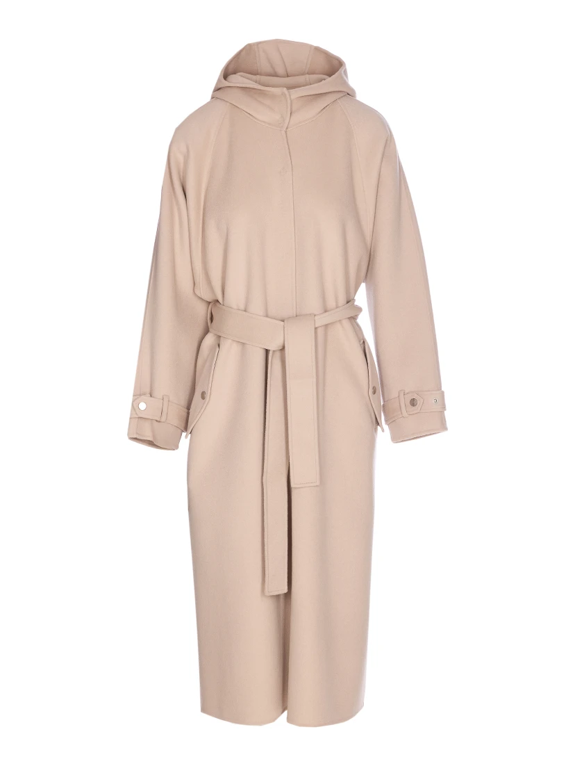 Hooded belted coat
