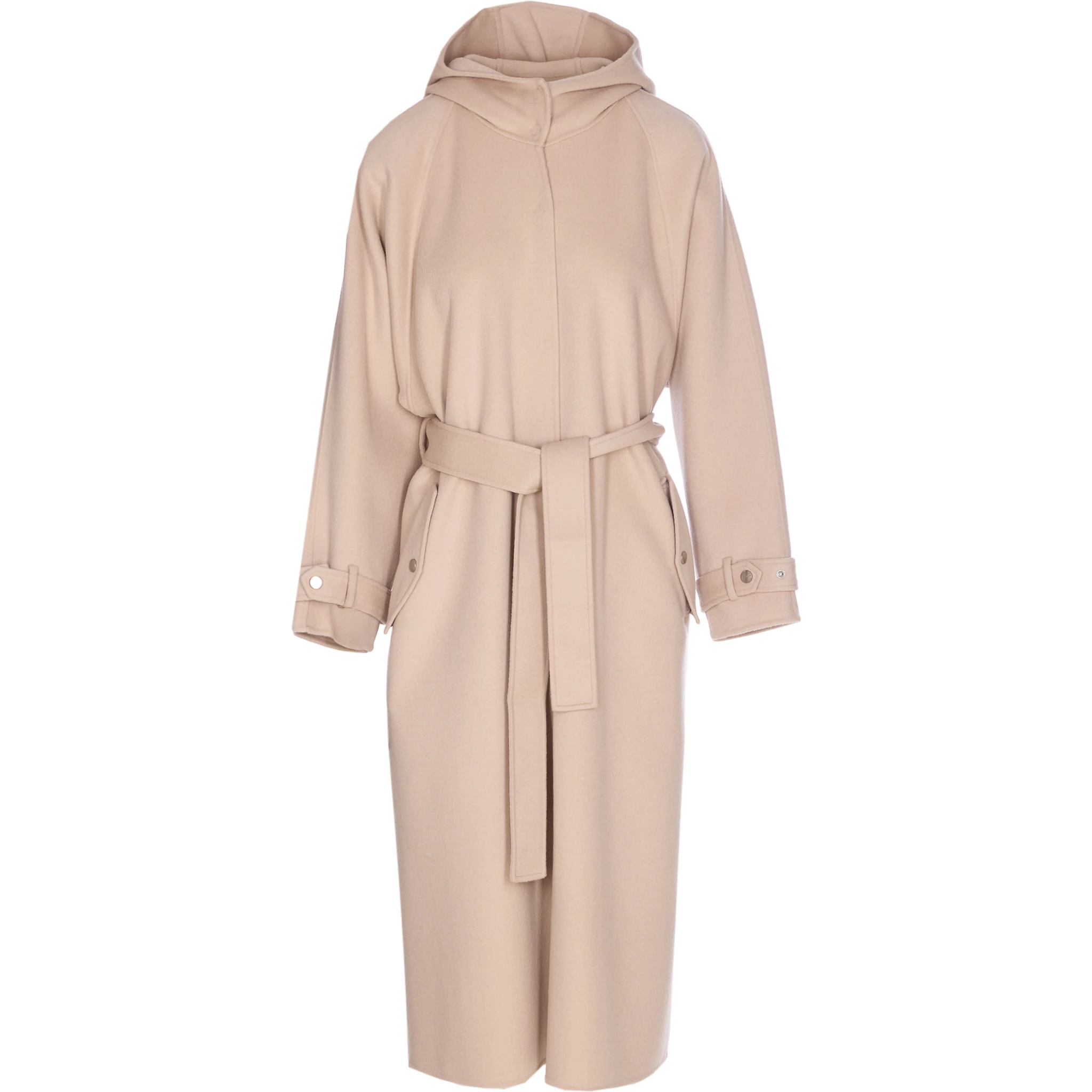 Hooded belted coat