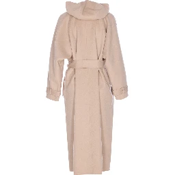 Hooded belted coat