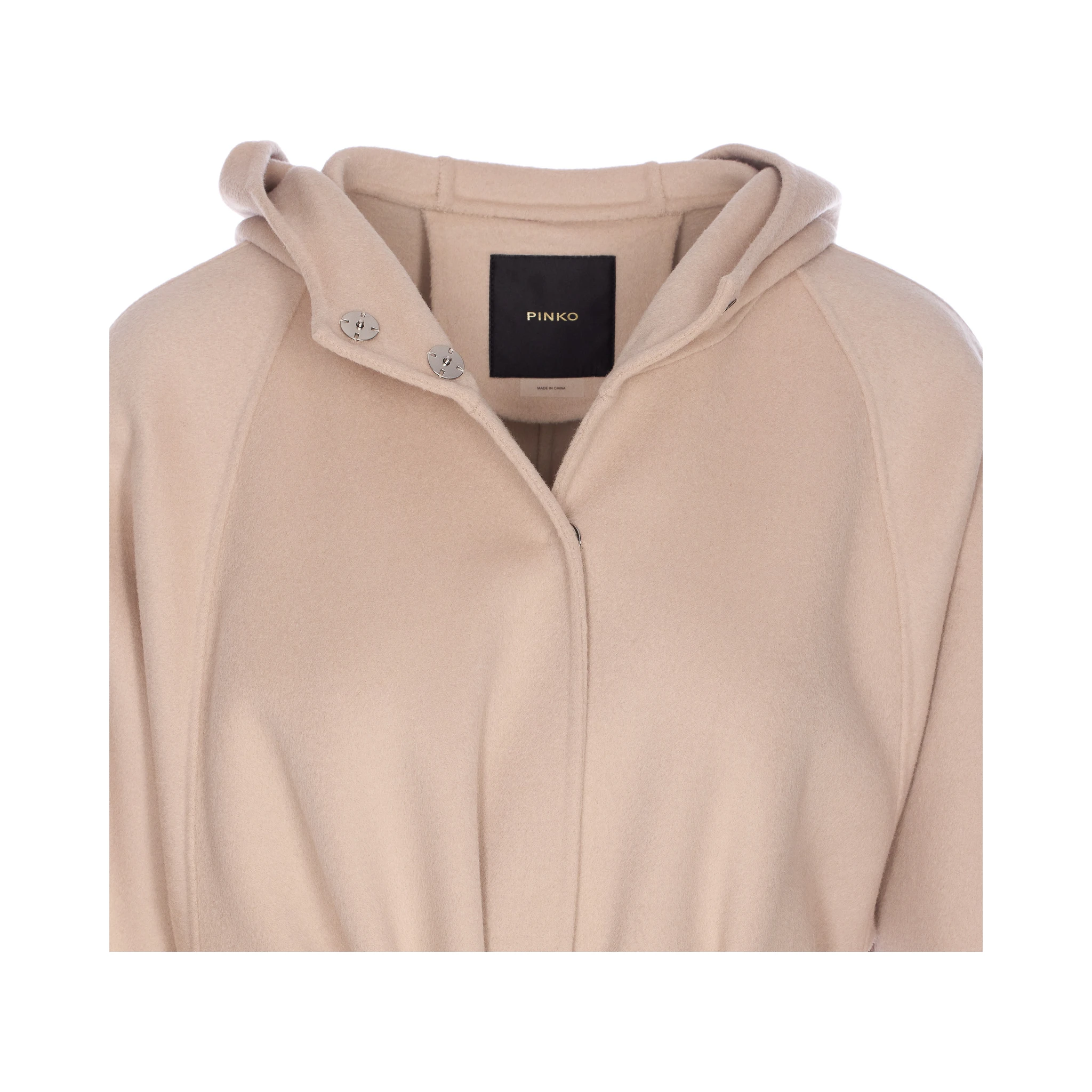 Hooded belted coat