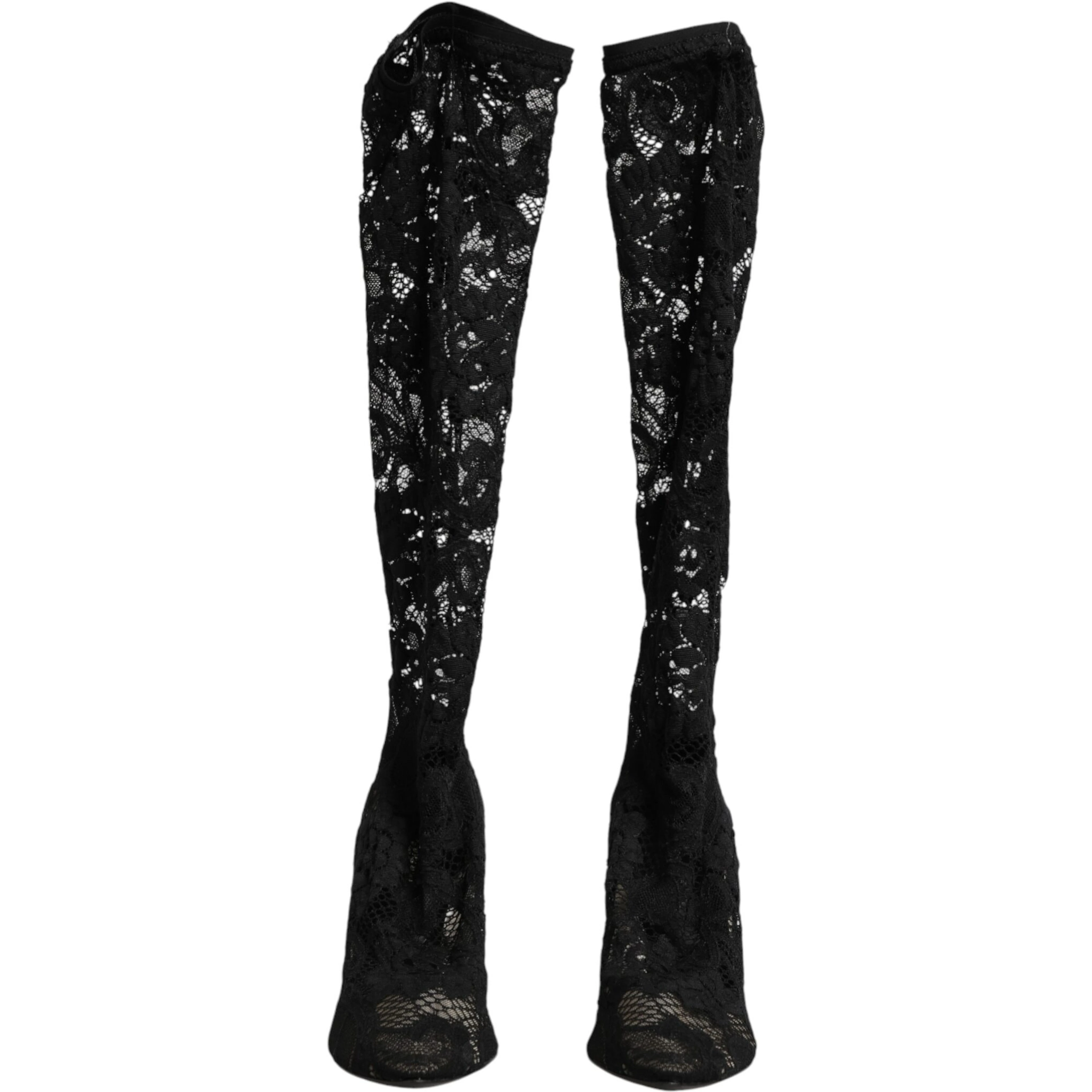 Black Pumps Taormina Lace Socks Boots Shoes