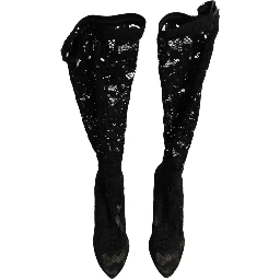 Black Pumps Taormina Lace Socks Boots Shoes