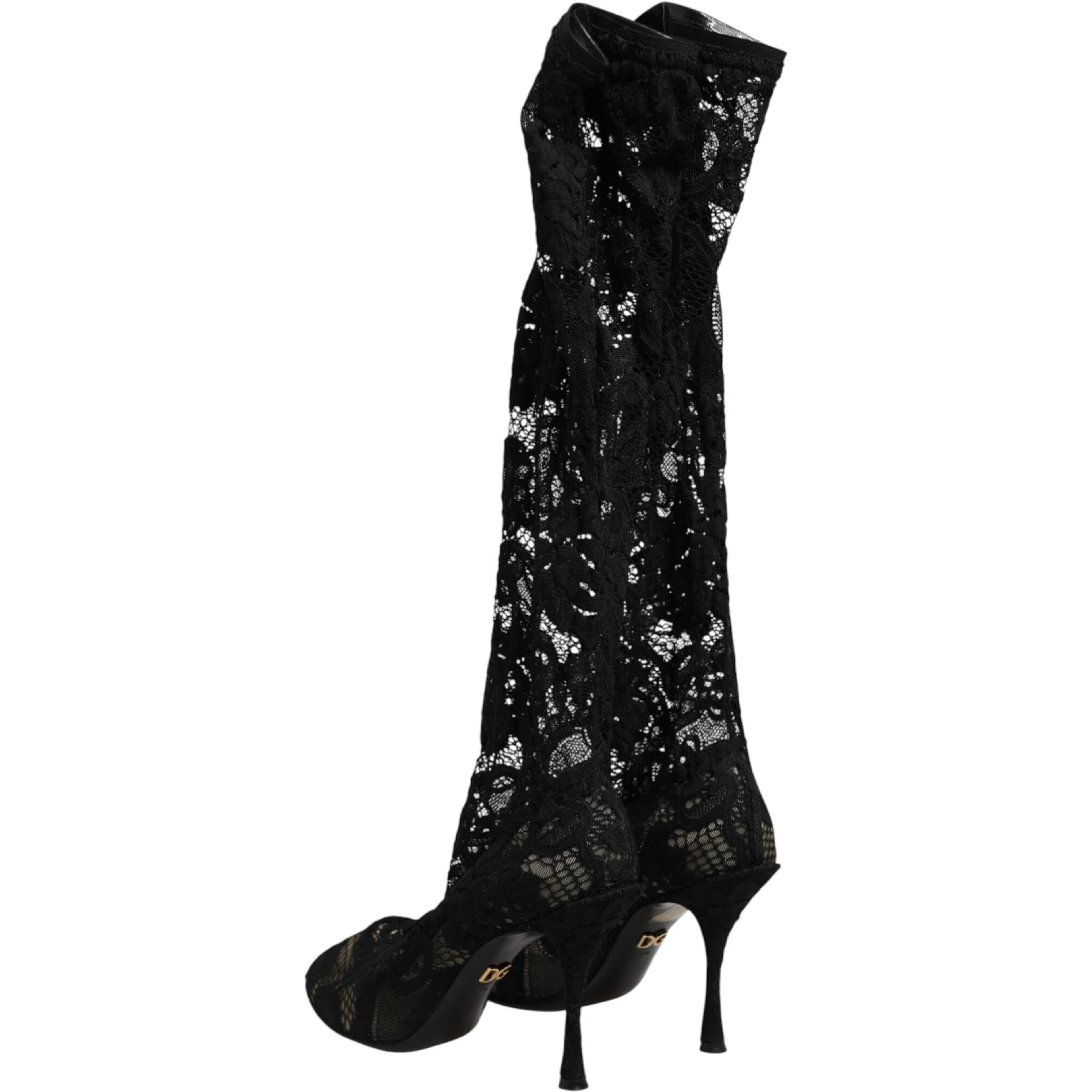 Black Pumps Taormina Lace Socks Boots Shoes