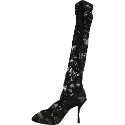 Black Pumps Taormina Lace Socks Boots Shoes
