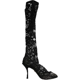 Black Pumps Taormina Lace Socks Boots Shoes