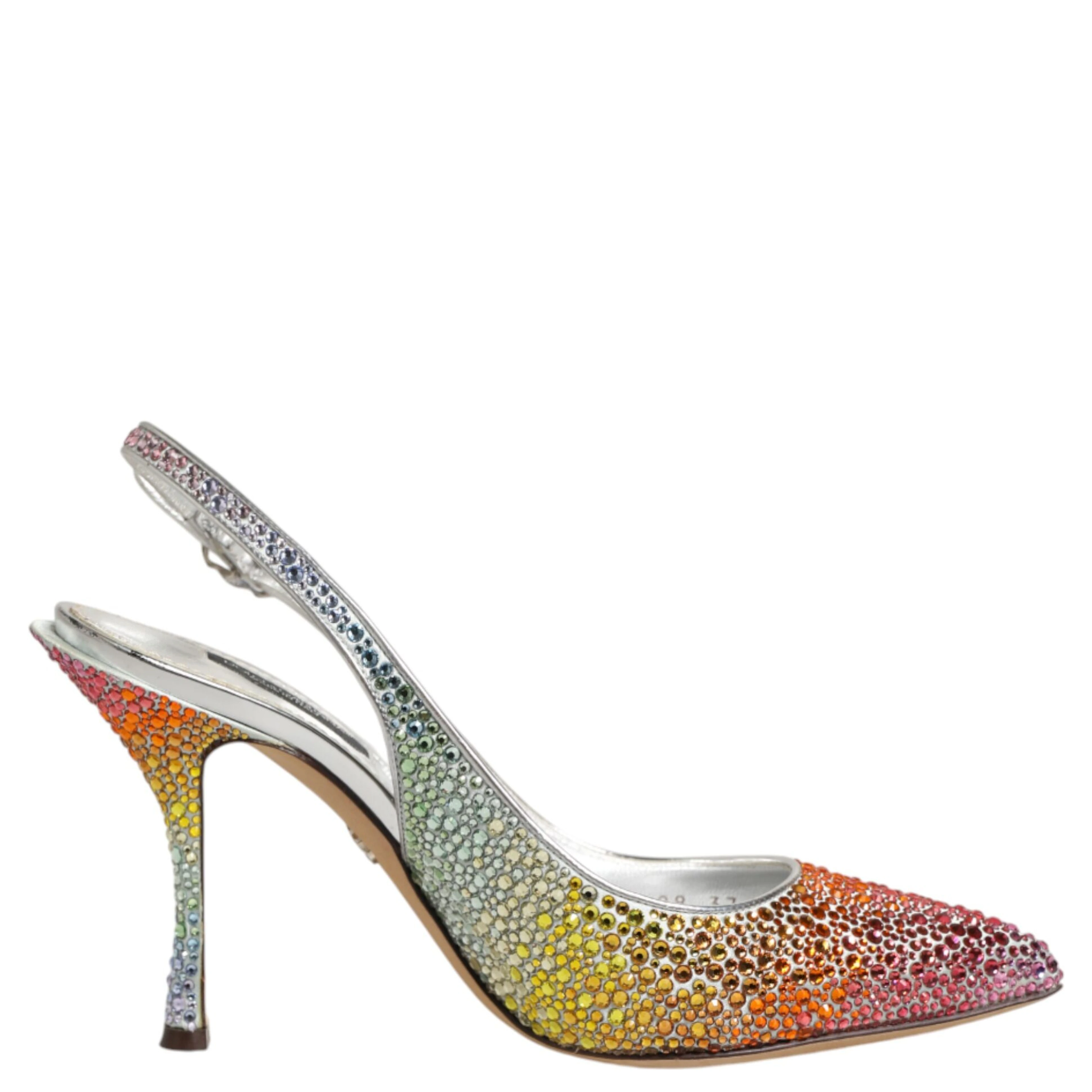Multicolor Sequin Slingback Pumps Shoes