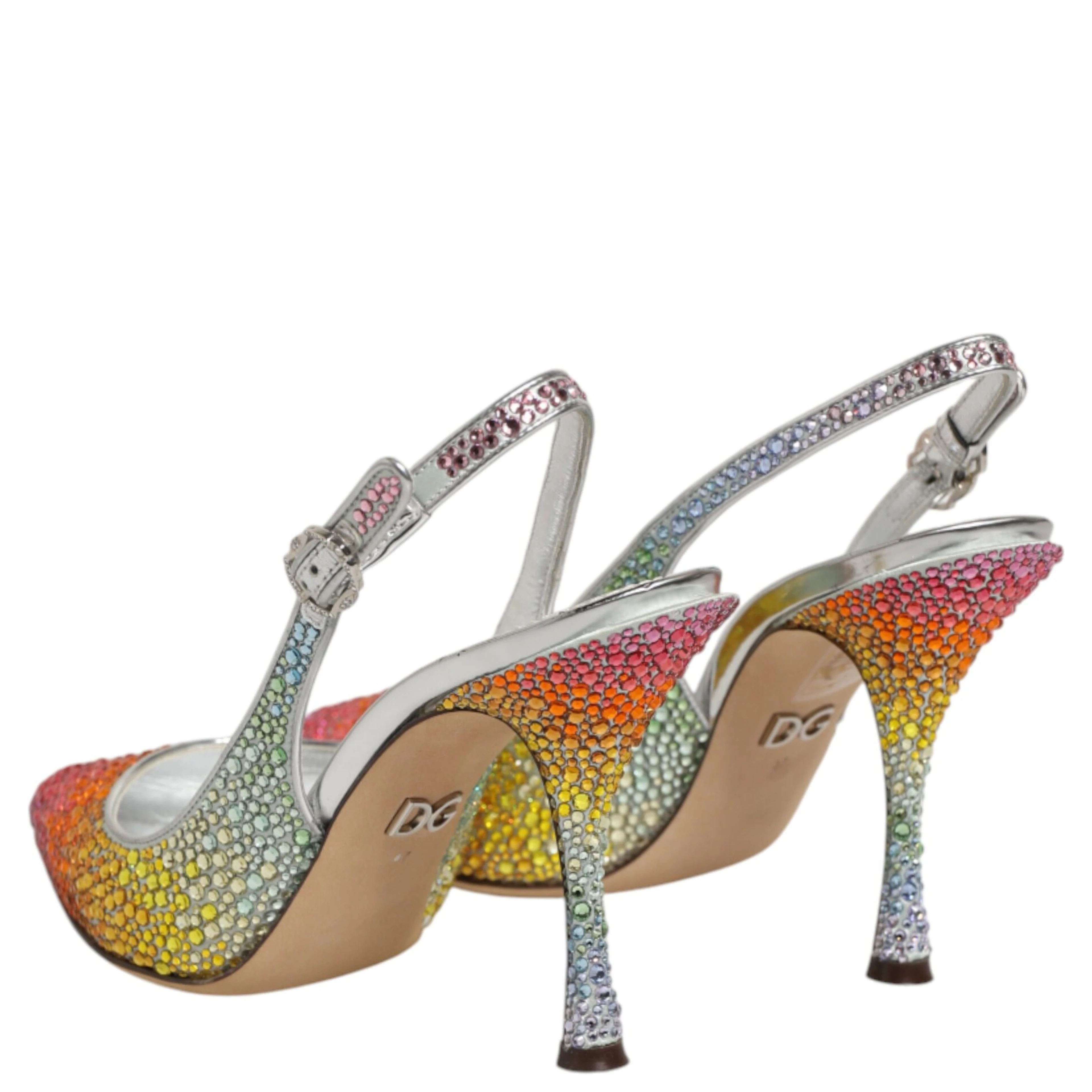 Multicolor Sequin Slingback Pumps Shoes