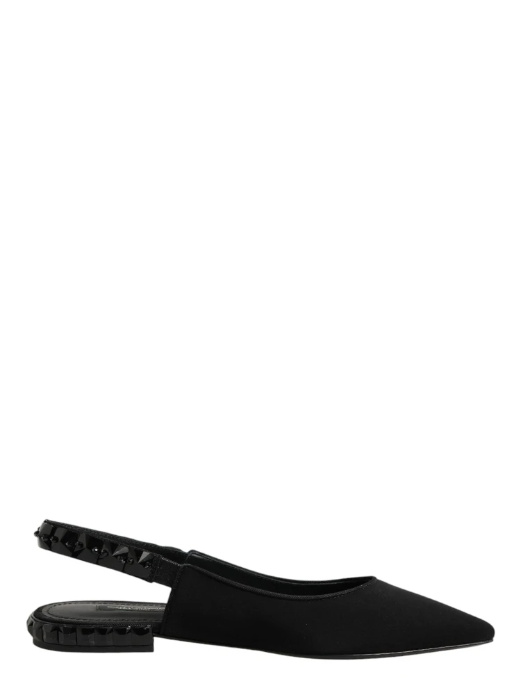 Black Crystal Charmeuse Slingback Shoes alternative