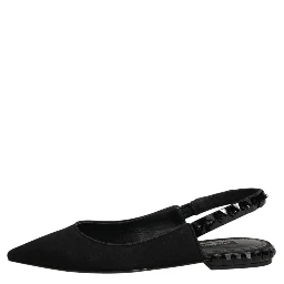 Black Crystal Charmeuse Slingback Shoes