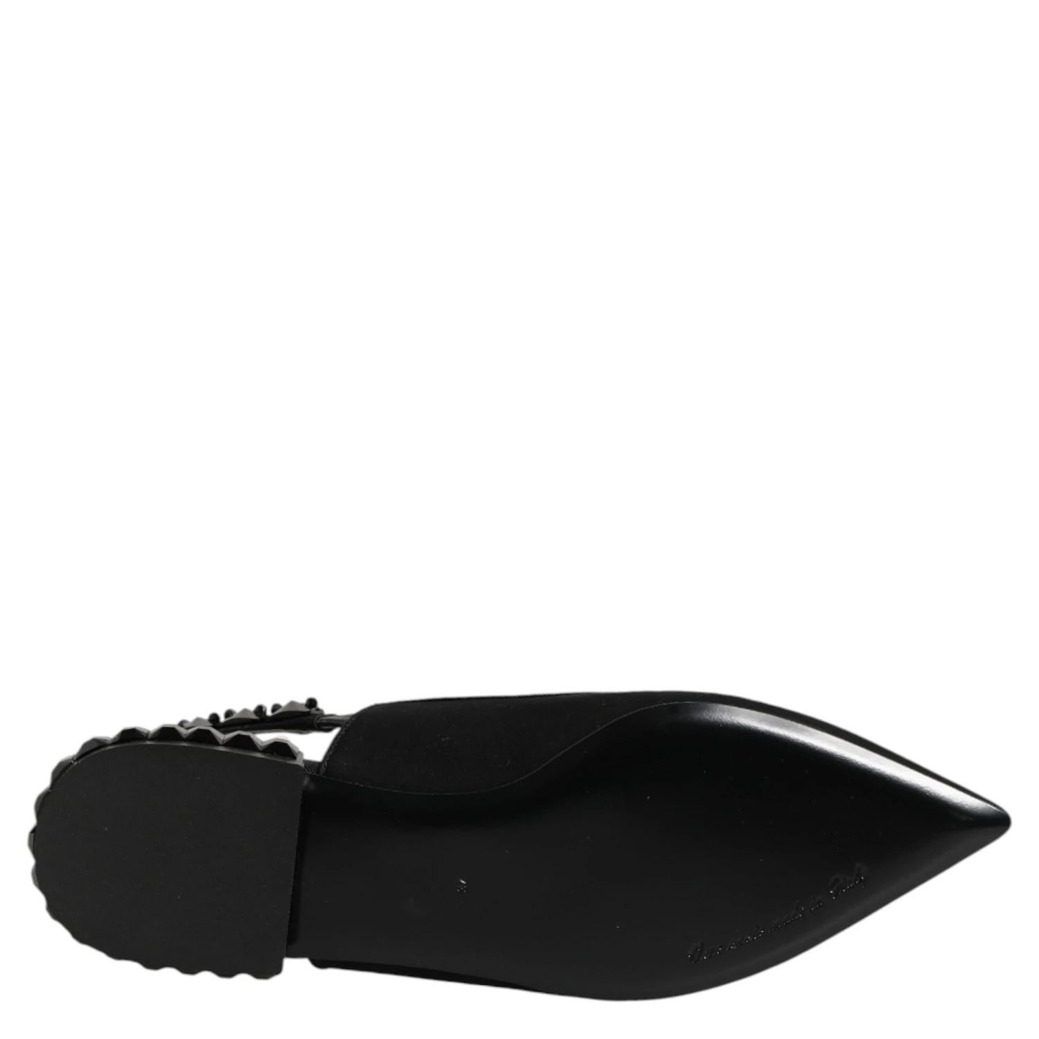 Black Crystal Charmeuse Slingback Shoes