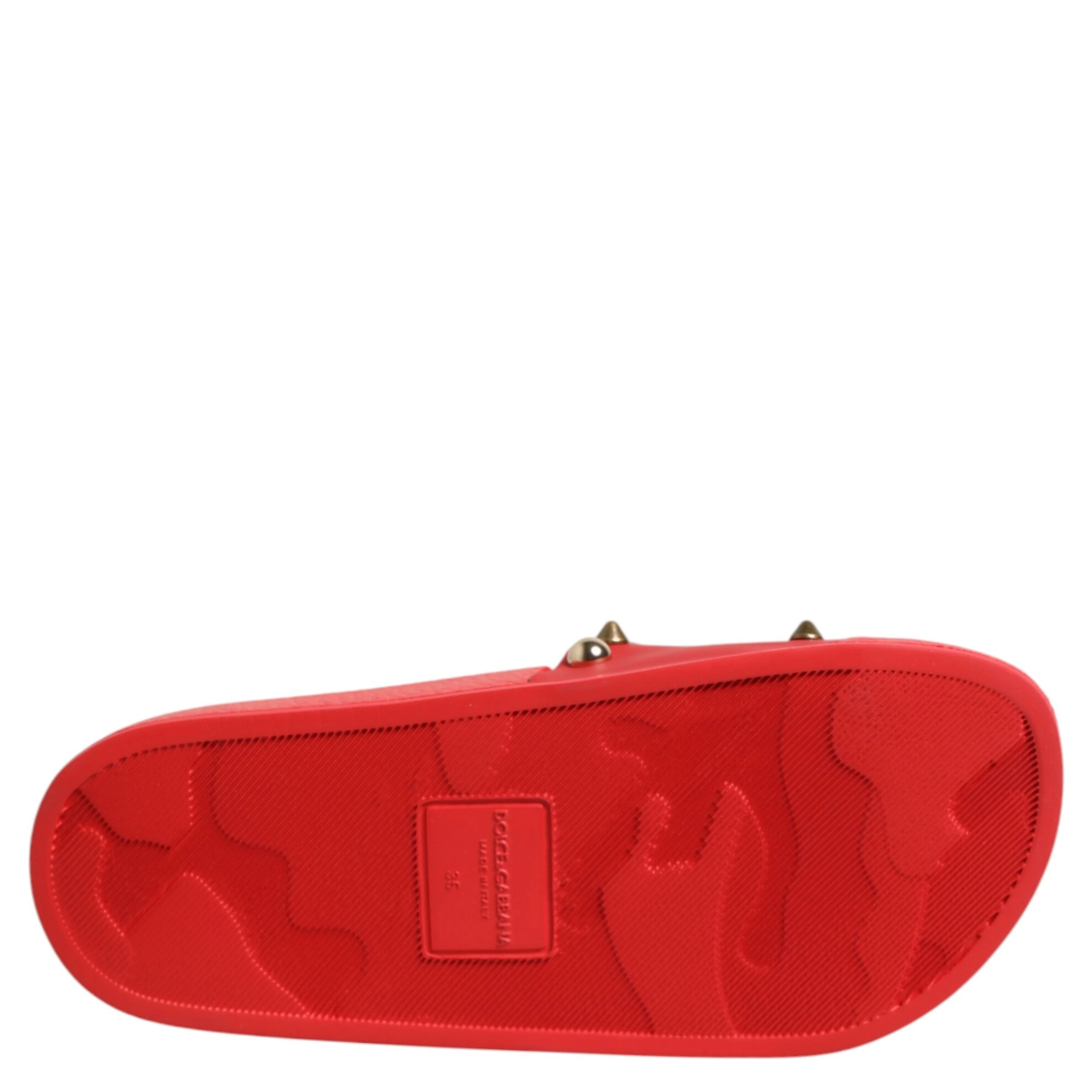 Red Sacred Heart Stud Slides Beachwear Shoes