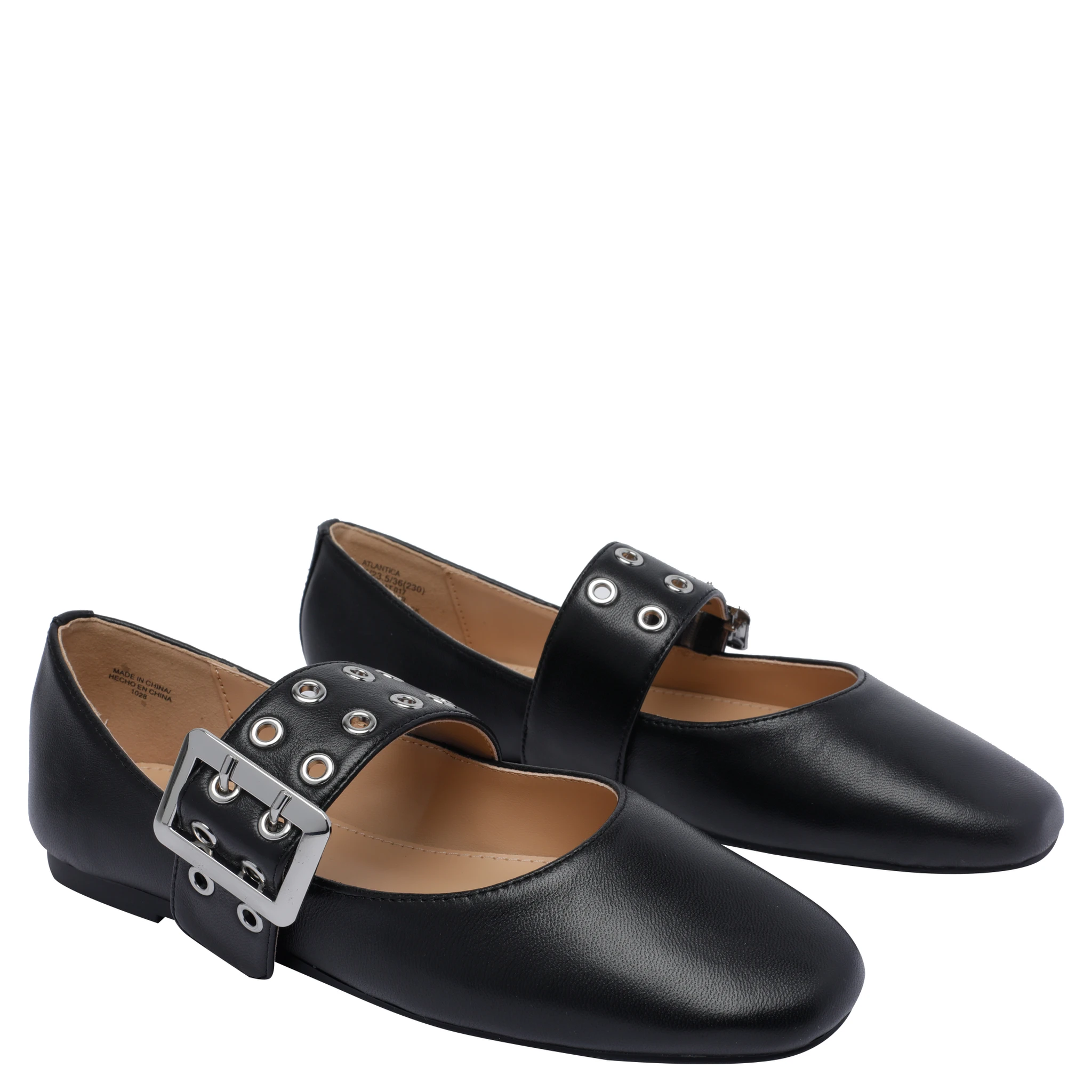 حذاء ستيف مادن مسطح أسود