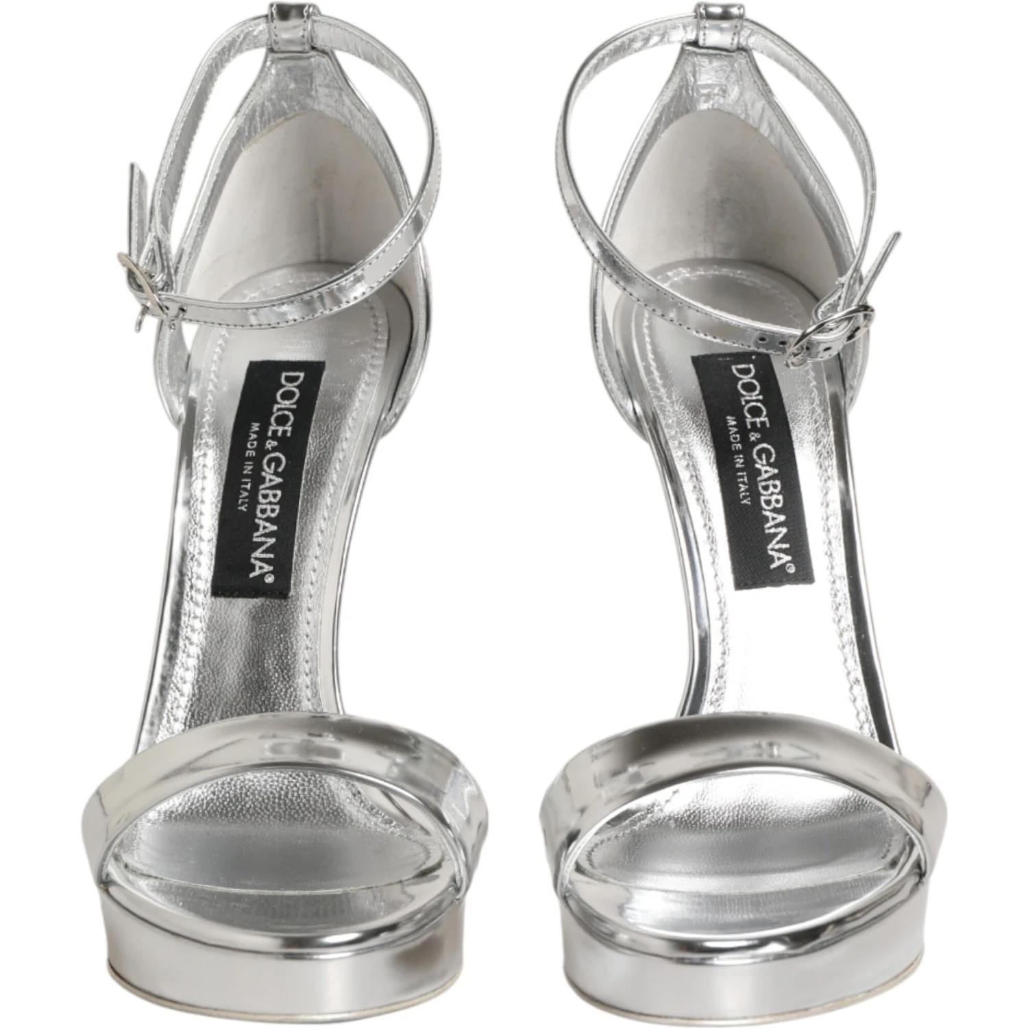Silver Leather Platform Keira Sandals Shoes