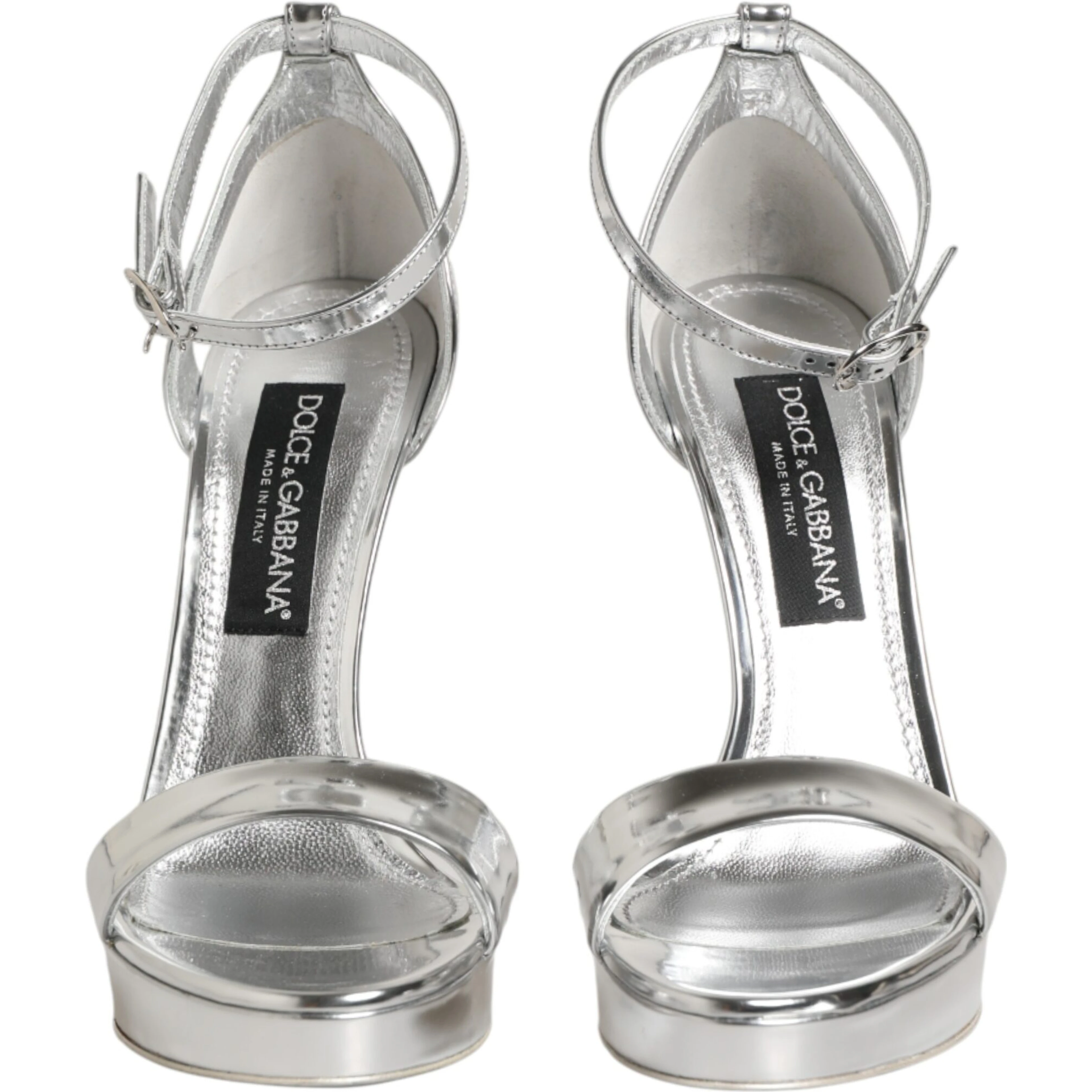 Silver Leather Platform Keira Sandals Shoes