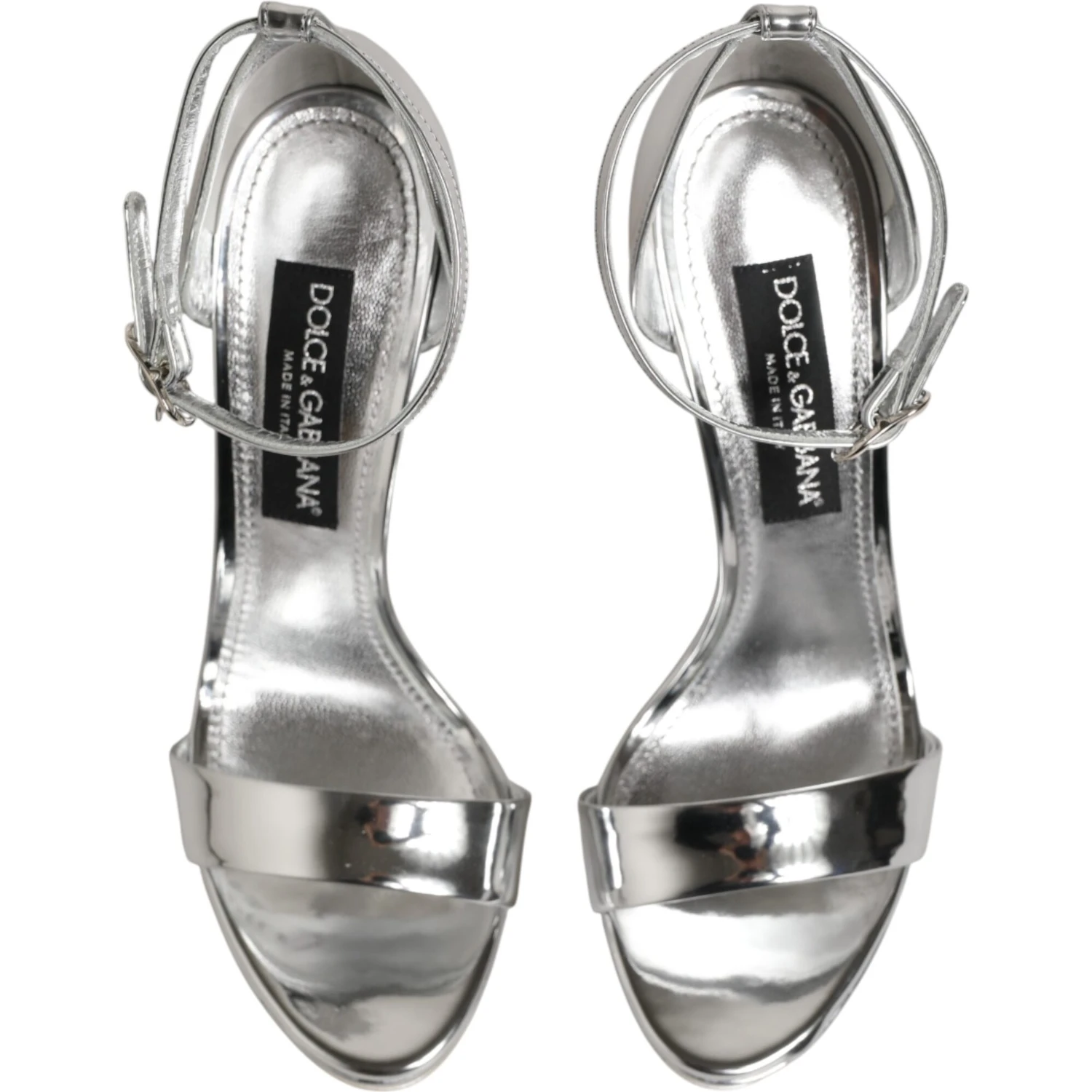Silver Leather Platform Keira Sandals Shoes