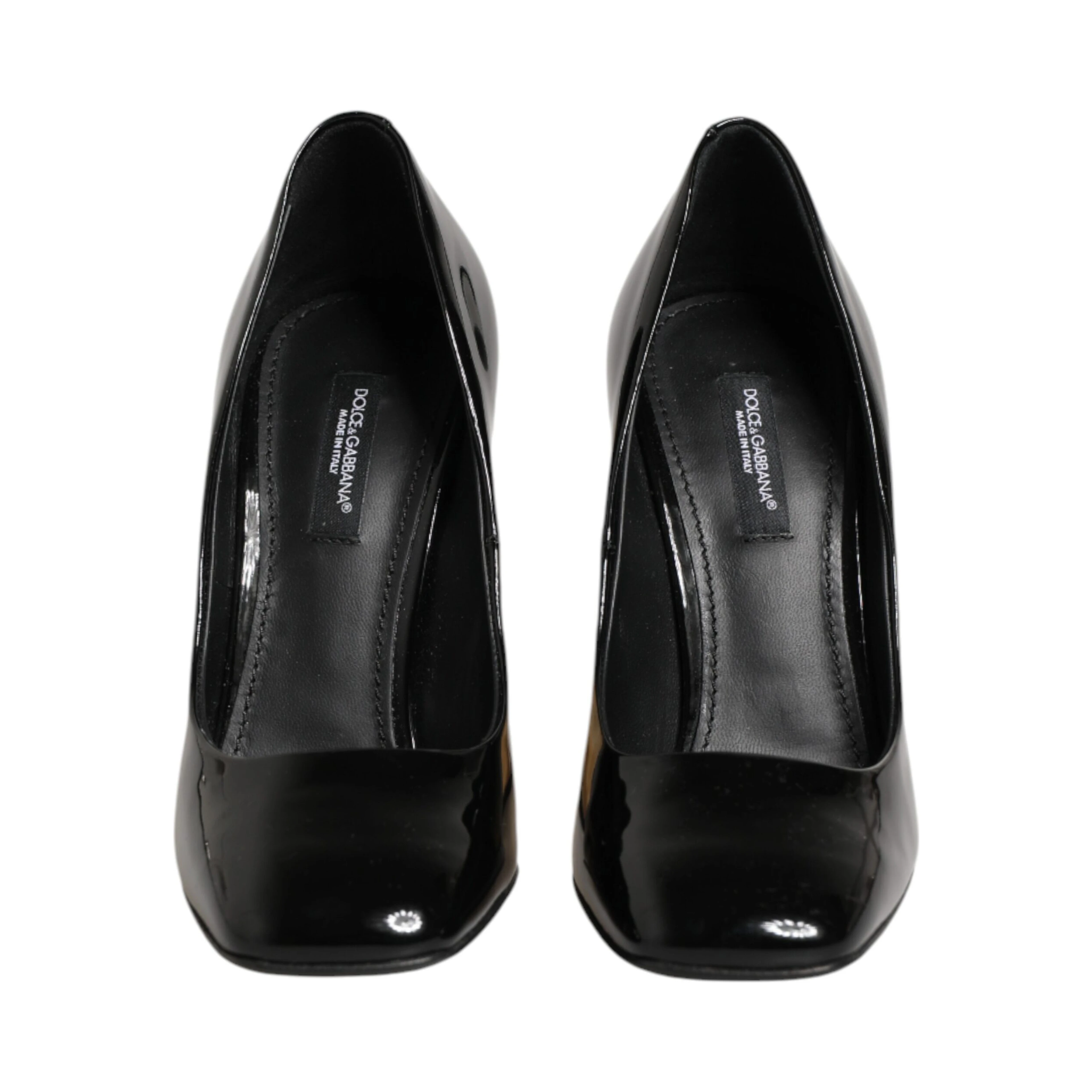 Black Gold Patent Leather Logo Heels Pumps Shoes