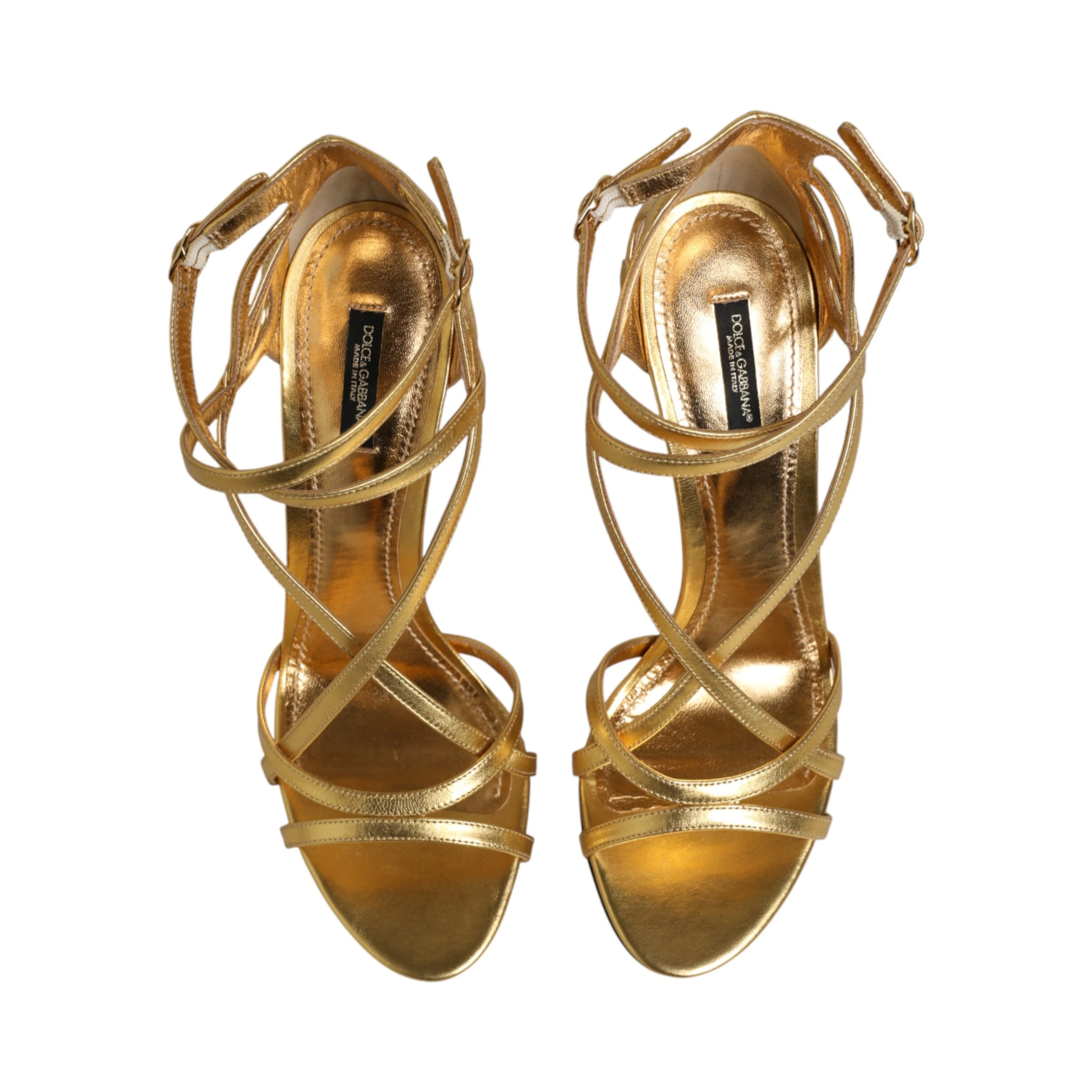 Gold Leather Keira Heels Sandals Shoes