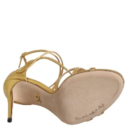 Gold Leather Keira Heels Sandals Shoes
