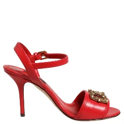 Red Leather DG AMORE Heels Sandals Shoes