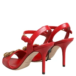 Red Leather DG AMORE Heels Sandals Shoes