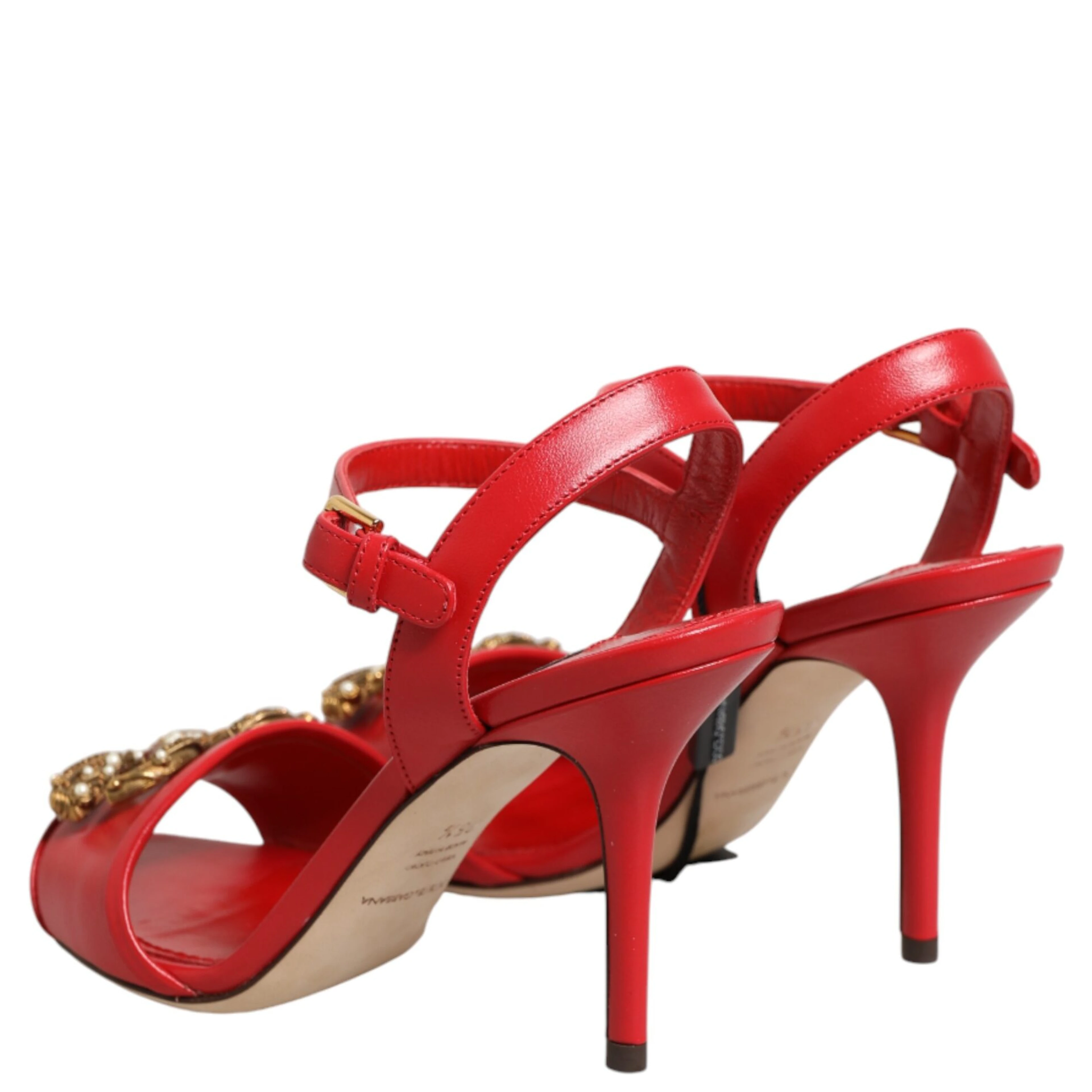 Red Leather DG AMORE Heels Sandals Shoes