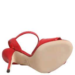 Red Leather DG AMORE Heels Sandals Shoes