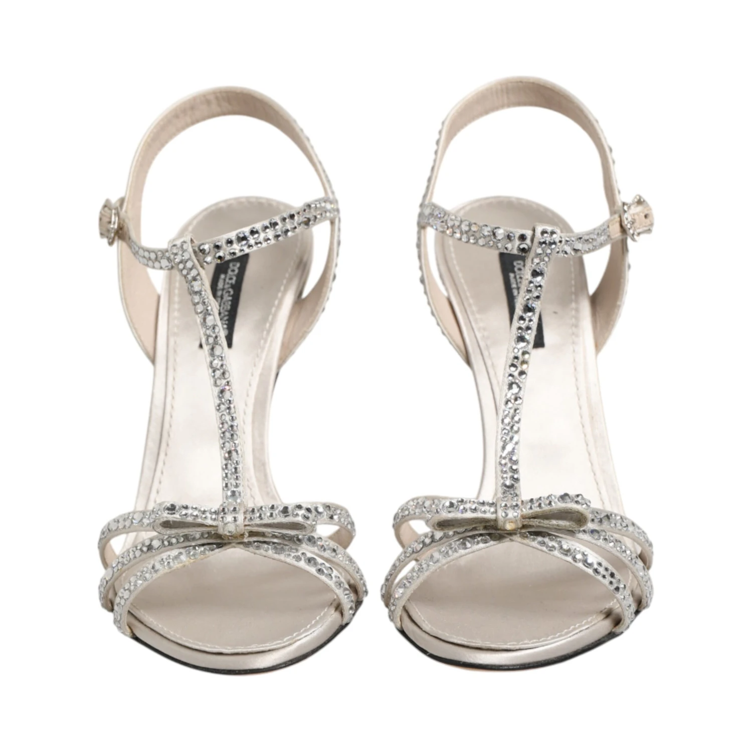 Silver Strass Ankle Strap Heels Sandals Shoes