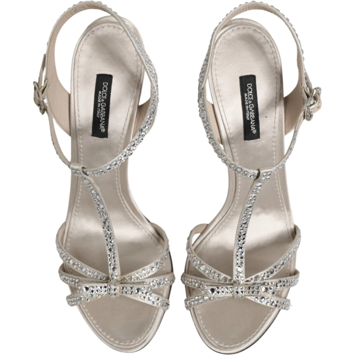 Silver Strass Ankle Strap Heels Sandals Shoes