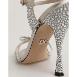 Silver Strass Ankle Strap Heels Sandals Shoes