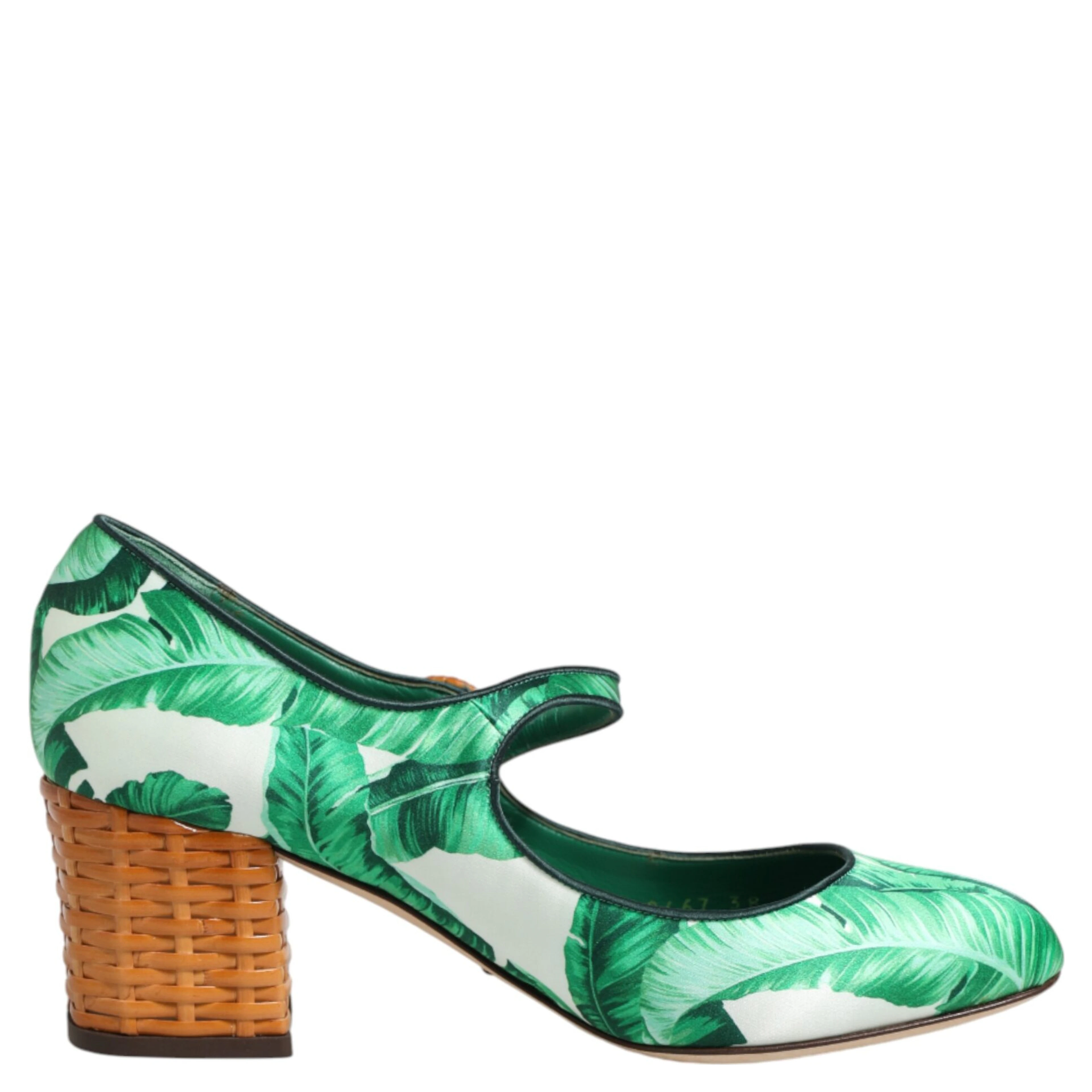 Green Silk MARY JANES Leaf Sandals Shoes