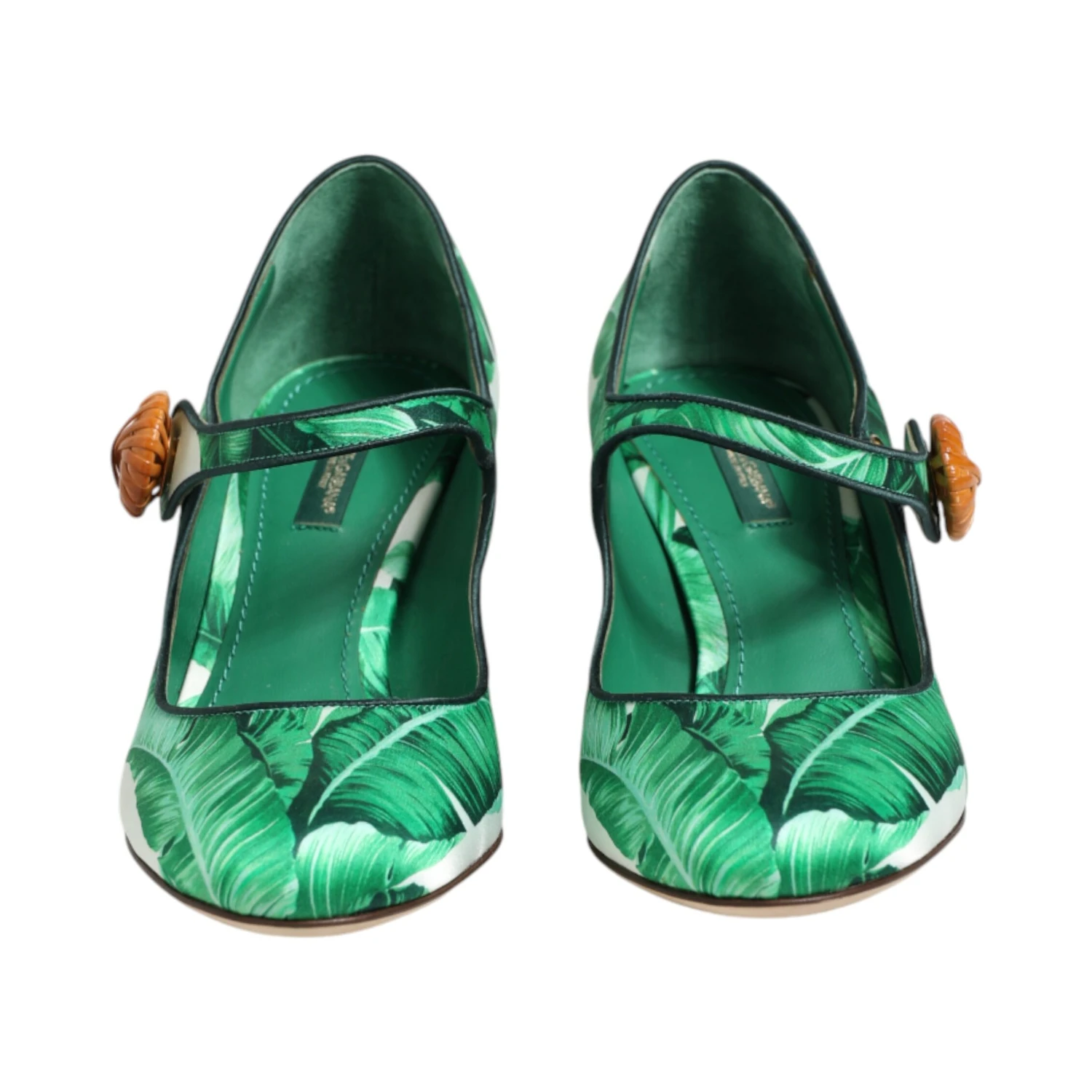 Green Silk MARY JANES Leaf Sandals Shoes