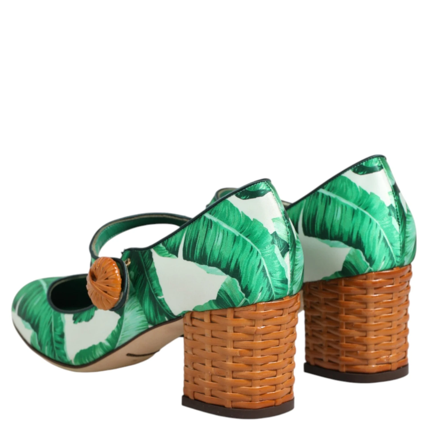 Green Silk MARY JANES Leaf Sandals Shoes