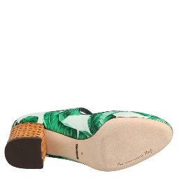 Green Silk MARY JANES Leaf Sandals Shoes