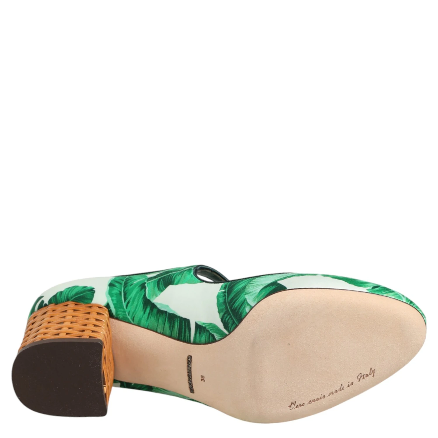 Green Silk MARY JANES Leaf Sandals Shoes