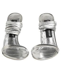 Silver Strappy High Heels Sandals Shoes