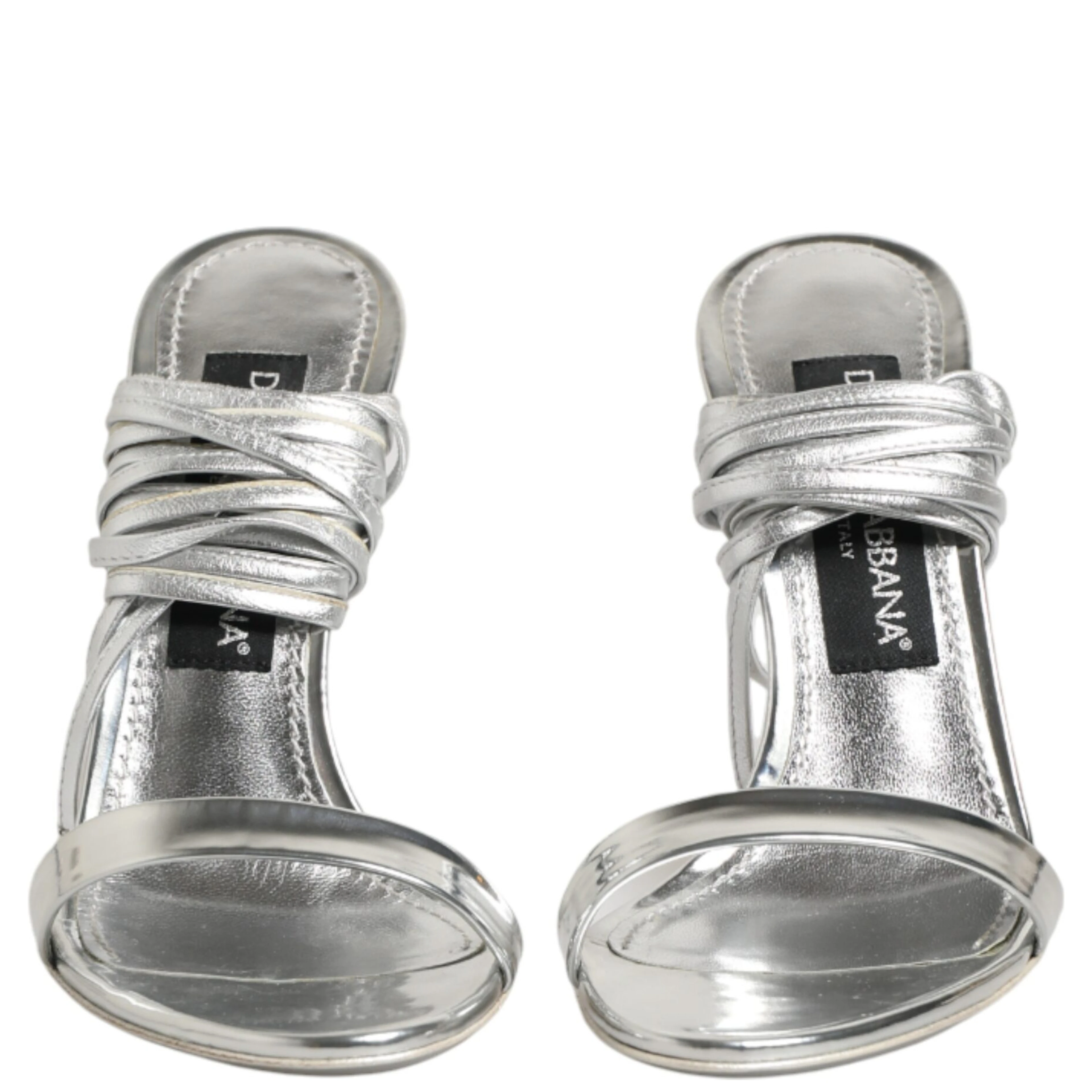 Silver Strappy High Heels Sandals Shoes