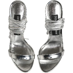 Silver Strappy High Heels Sandals Shoes