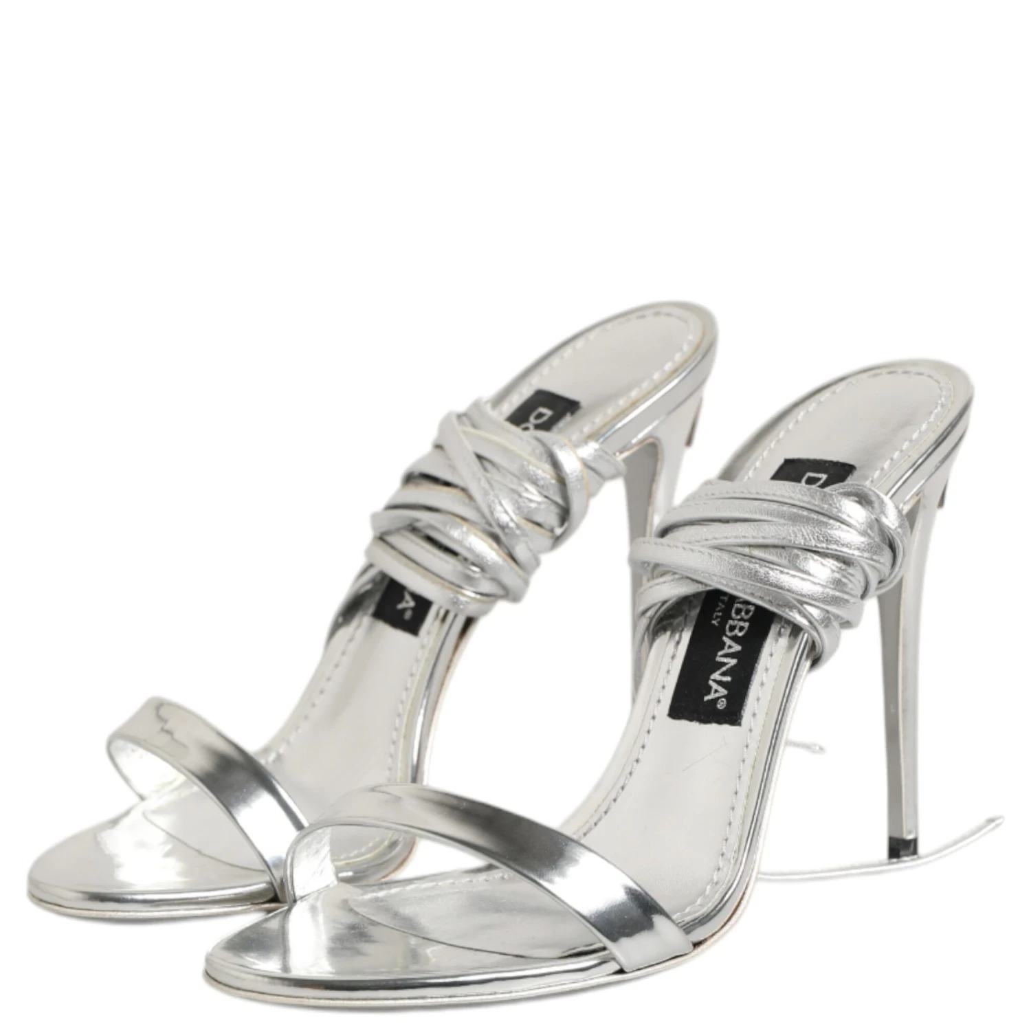 Silver Strappy High Heels Sandals Shoes