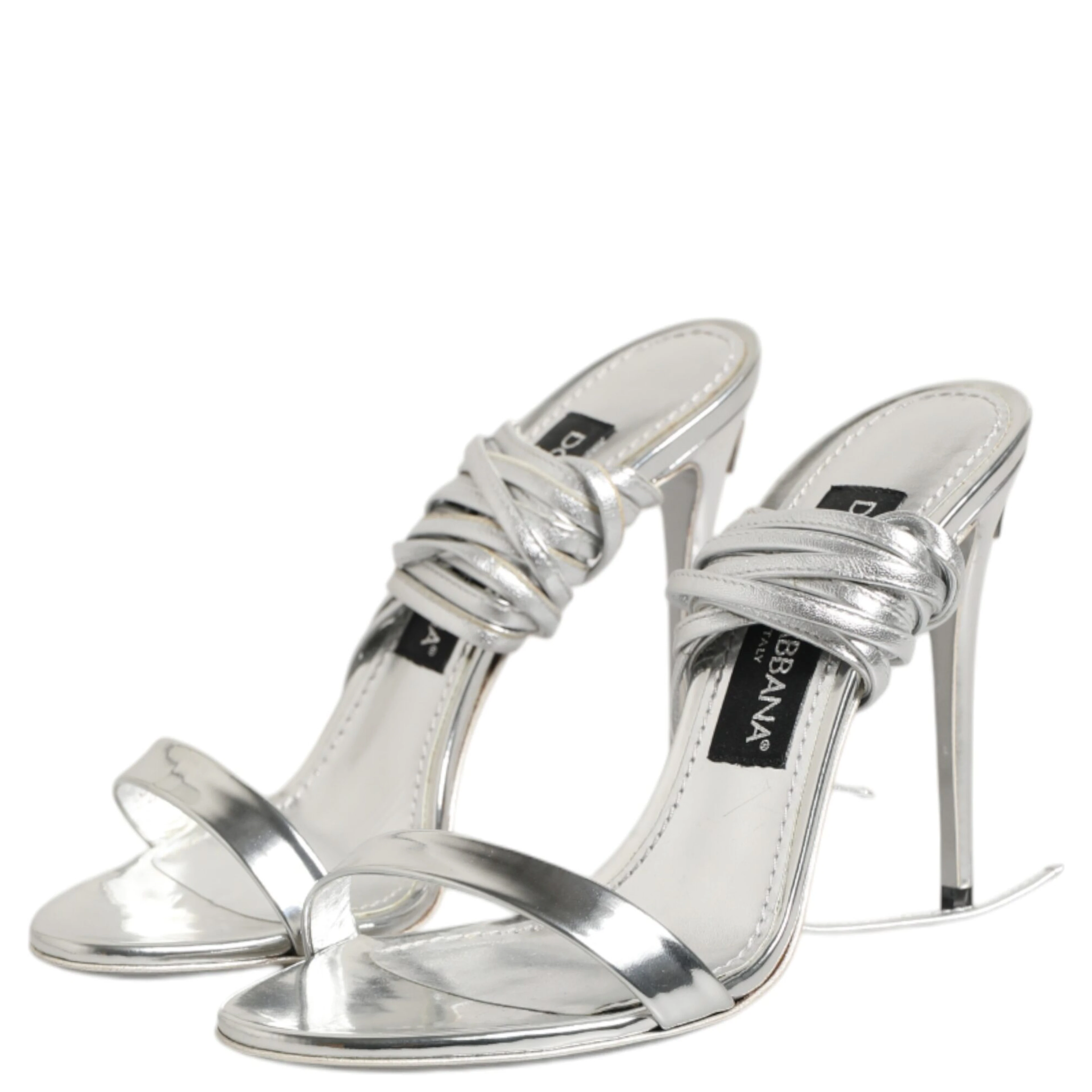 Silver Strappy High Heels Sandals Shoes