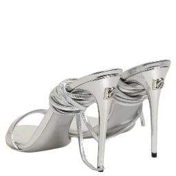Silver Strappy High Heels Sandals Shoes