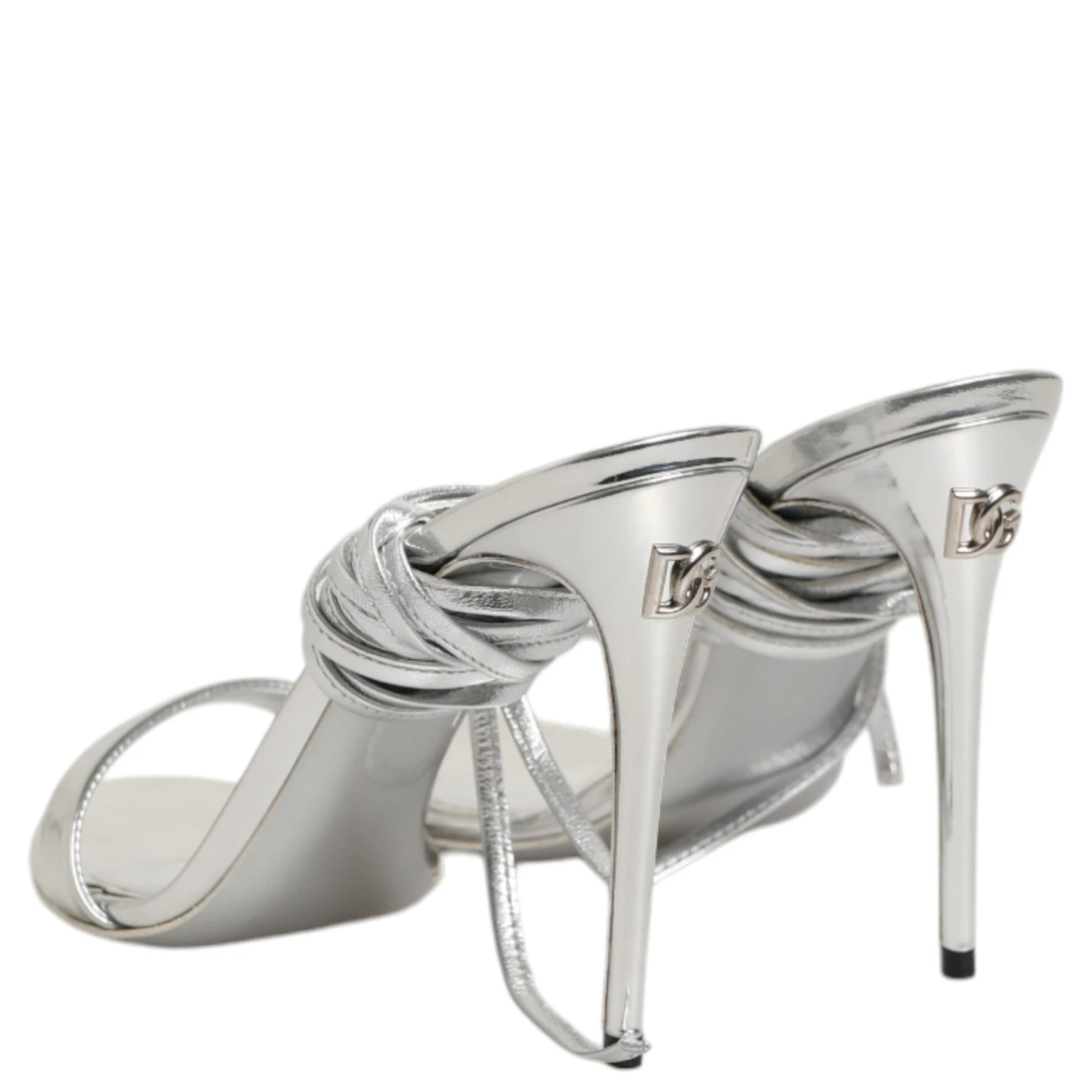Silver Strappy High Heels Sandals Shoes