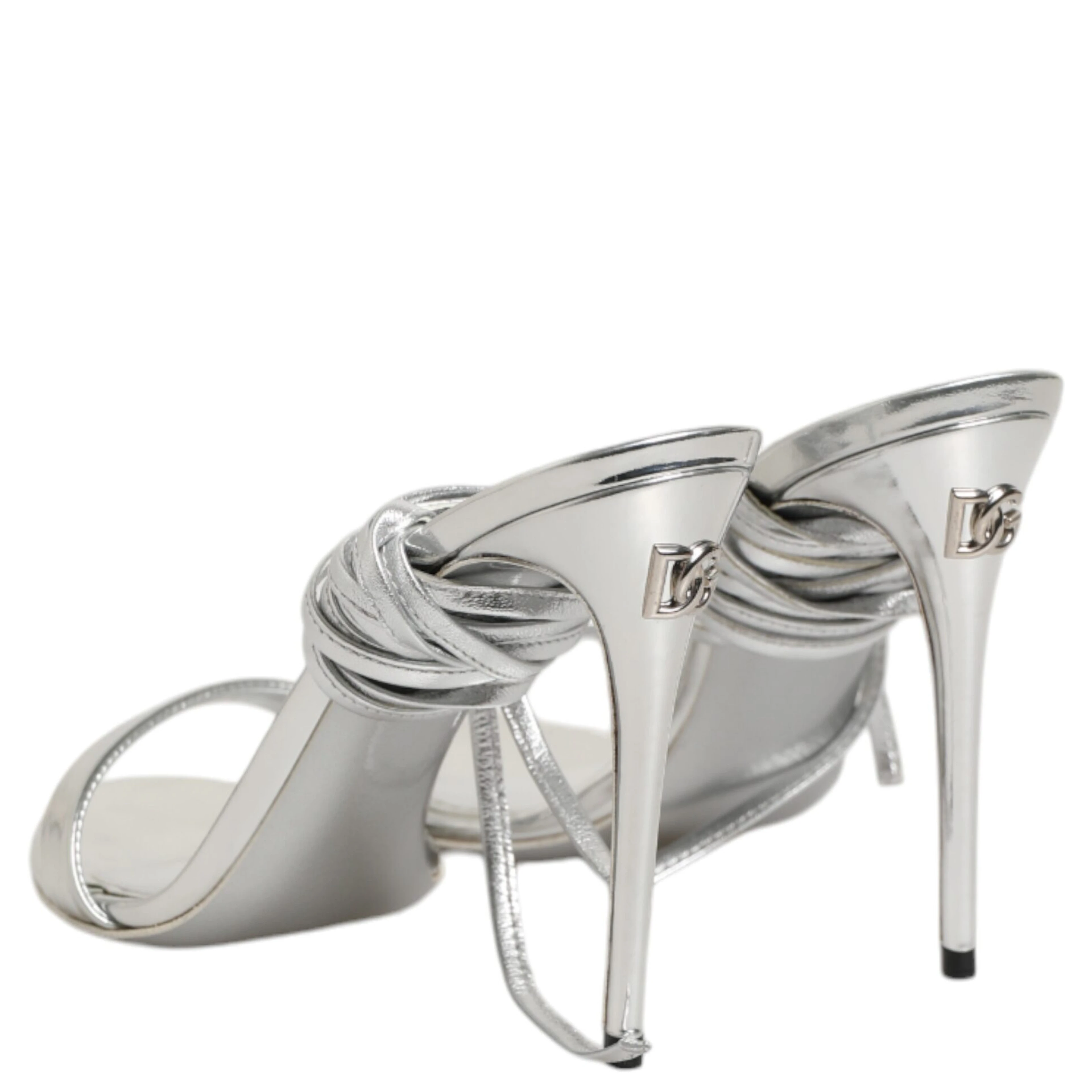 Silver Strappy High Heels Sandals Shoes