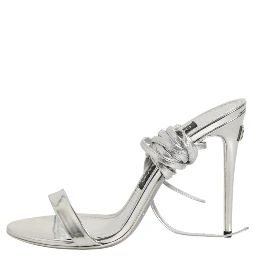 Silver Strappy High Heels Sandals Shoes