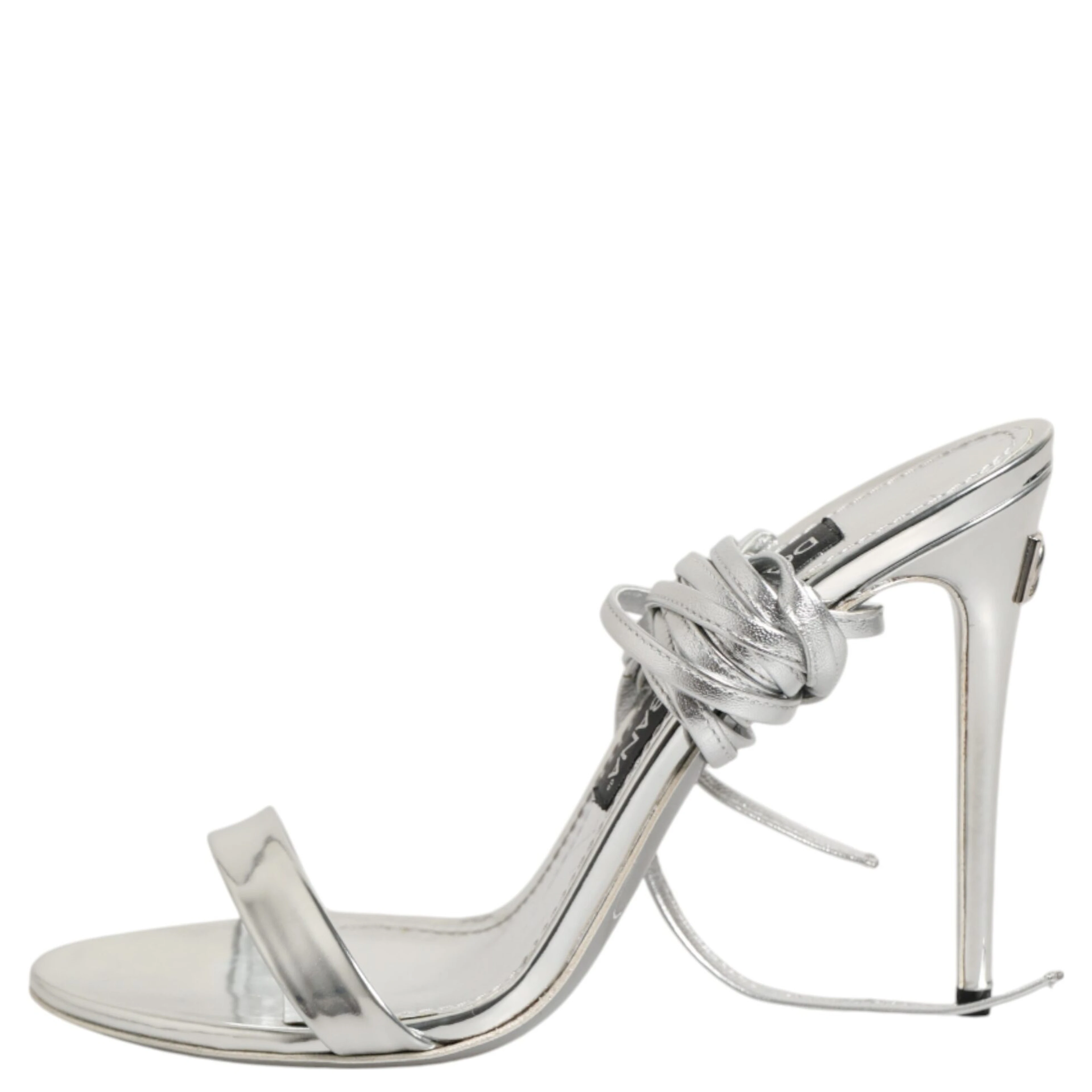 Silver Strappy High Heels Sandals Shoes