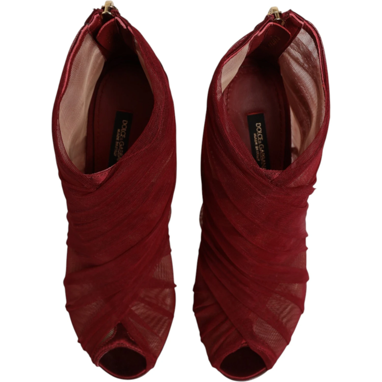 Red Tulle Ankle Boots Stiletto Heels Shoes